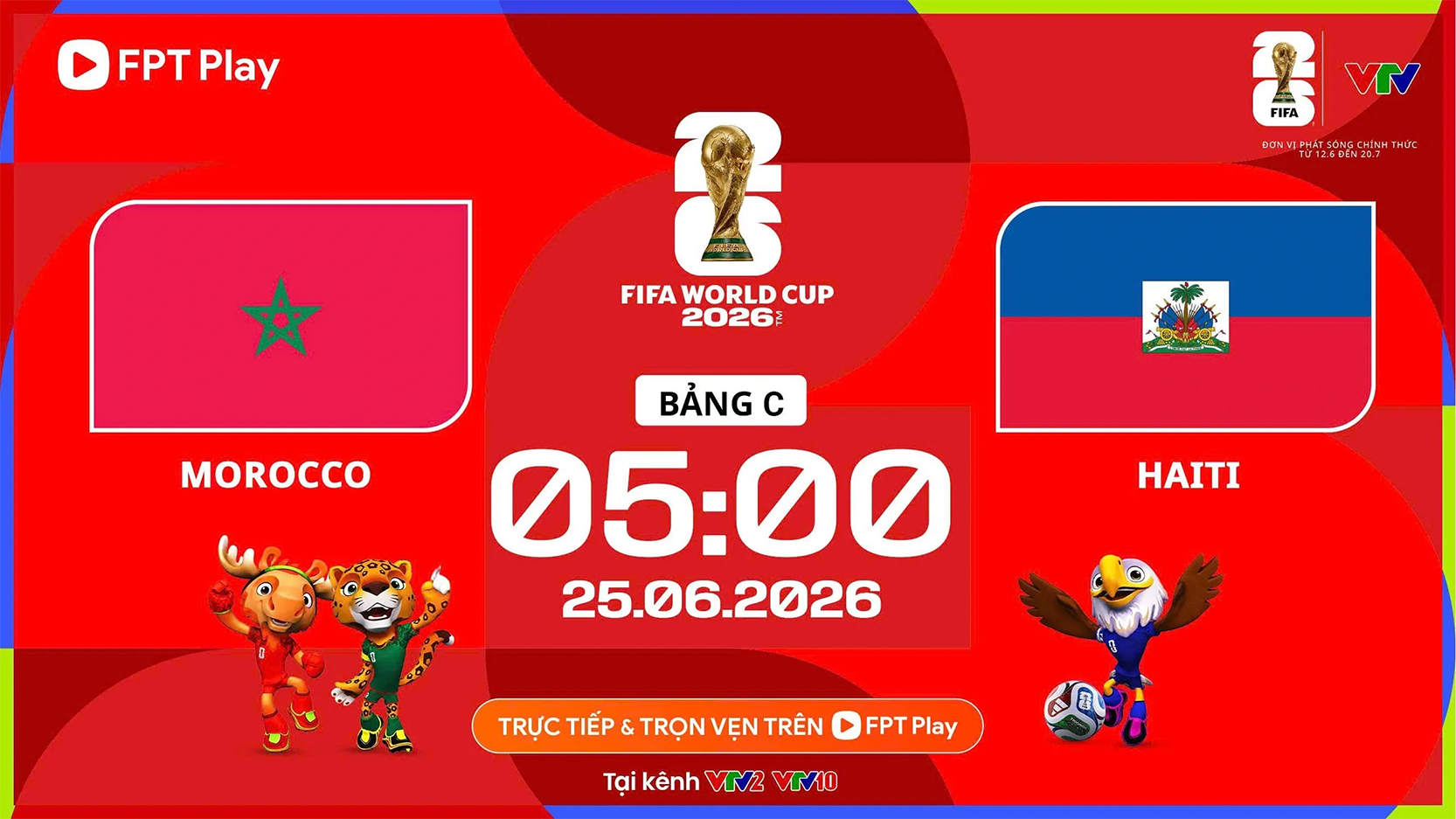 Link xem trực tiếp Morocco và Haiti (bảng C World Cup 2026)

